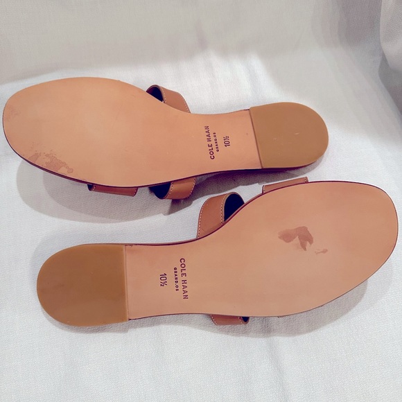 NEW Cole Haan Genuine Leather Grand OS tan slide sandals, size 10.5 - Picture 5 of 6